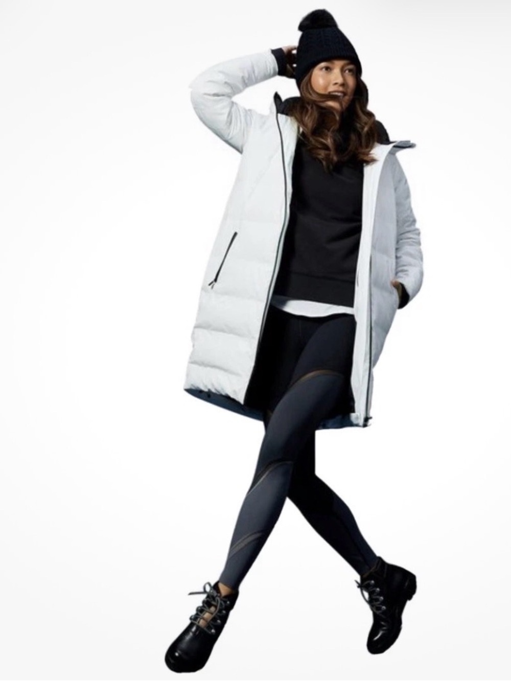 LuluLemon Slush Hour White Puffer Parka Coat Size 6 600 Down Filled